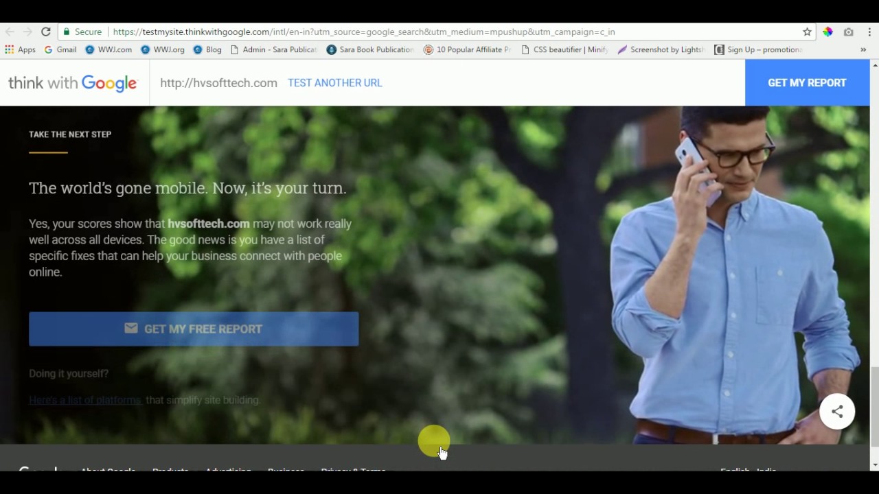 Test My Site With google Tool( Think with Google).