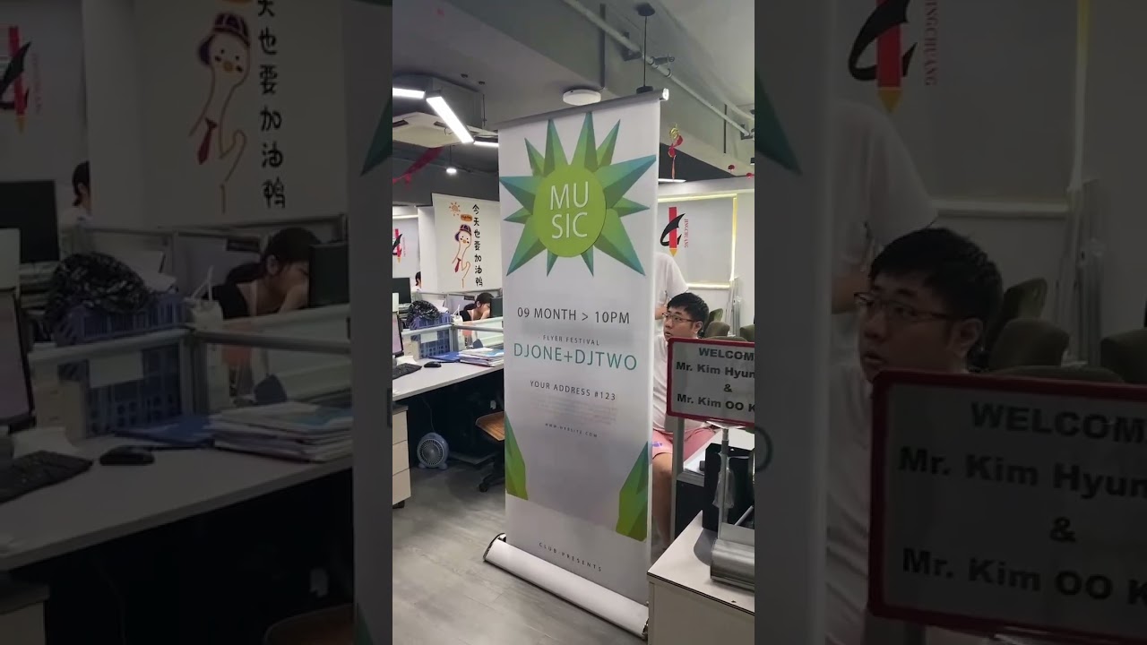 Motorized Electric Scroll Roll Up Banner Stand  #display #advertising #banner