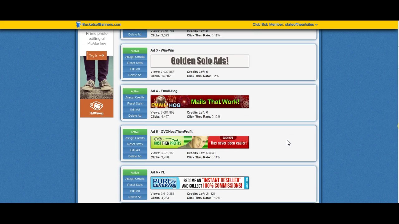 BucketsofBanners - Running a 468X60 or 125X125 banner on BoB's network.