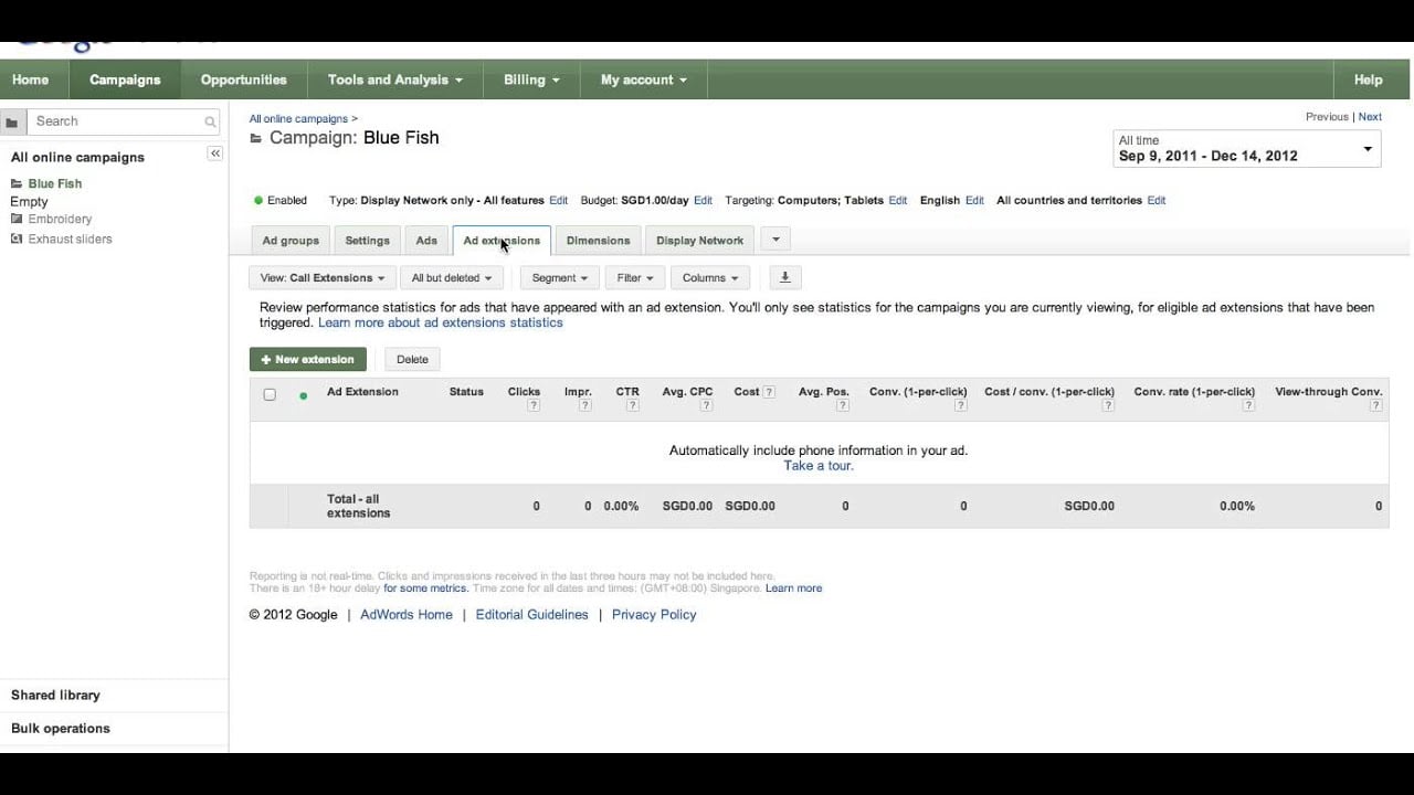 How to... Create Call Extensions for your AdWords account