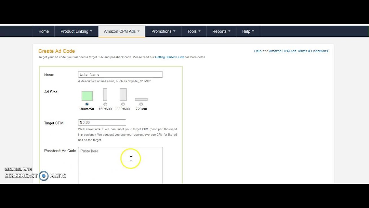 NEW Amazon CPM Ads for Associates - How To Create A CPM Banner