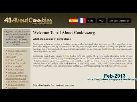 webhistory of allaboutcookies.org