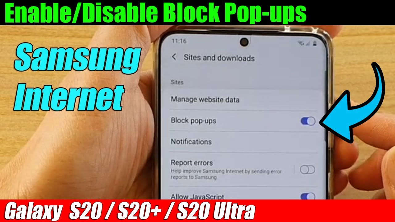 Galaxy S20/S20+: How to Enable/Disable Block Pop-ups on Samsung Internet