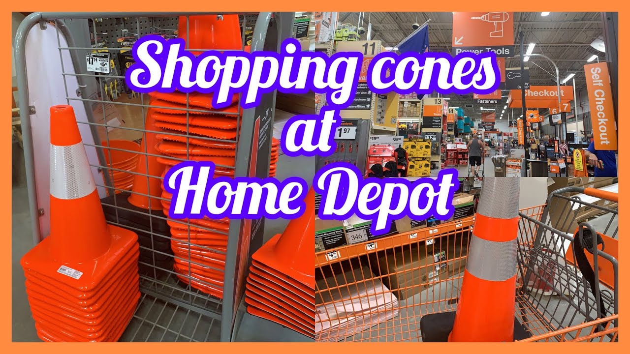 Buying cones at Home Depot//Driveway Pavement//
