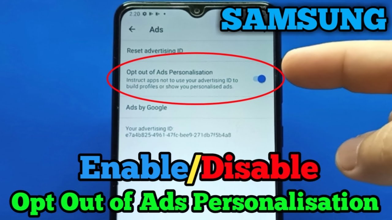 How to Enable or Disable Opt Out of Ads Personalisation on Samsung Galaxy A02