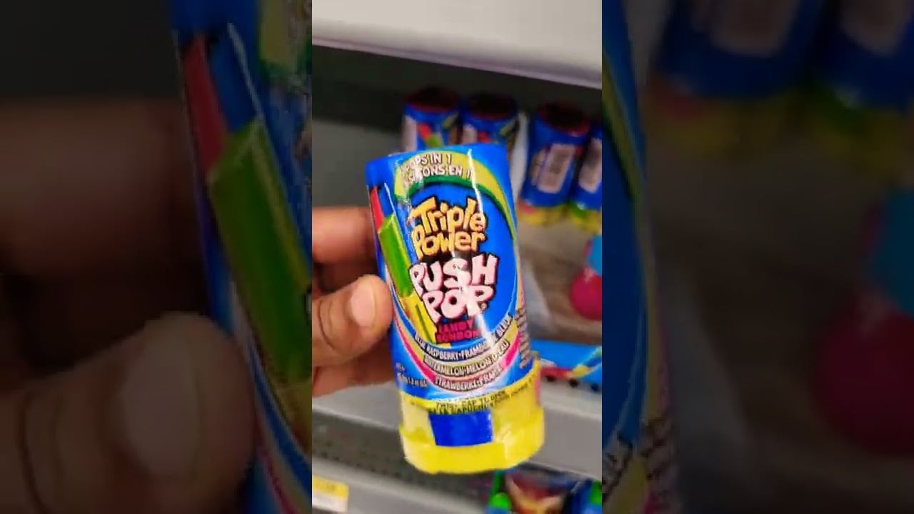 Triple Power Push Pop Candy 3 pops in 1 #shorts #candy