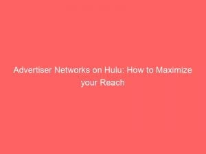 advertiser networks on hulu how to maximize your reach 144836