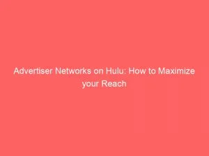 Advertiser Networks On Hulu: How To Maximize Your Reach 1 Advertiser Networks On Hulu How To Maximize Your Reach 144836