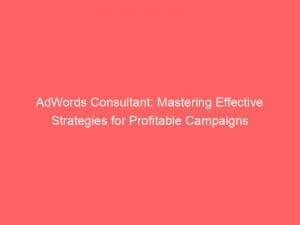 adwords consultant mastering effective strategies for profitable campaigns 150112