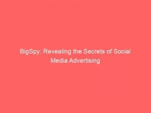 bigspy revealing the secrets of social media advertising 148125