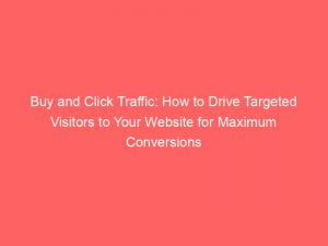 buy and click traffic how to drive targeted visitors to your website for maximum conversions 145417