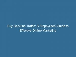 Buy Genuine Traffic A Stepbystep Guide To Effective Online Marketing 143513