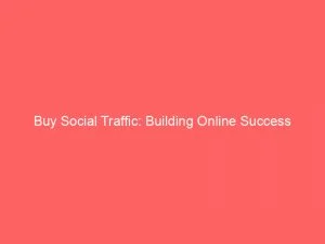 Buy Social Traffic Building Online Success Through Engagement 144285