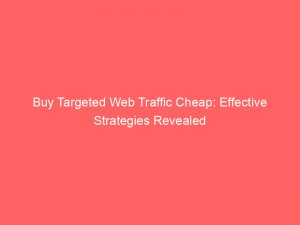 buy targeted web traffic cheap effective strategies revealed 144443