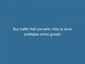 Buy Traffic That Converts How To Drive Profitable Online Growth 143429