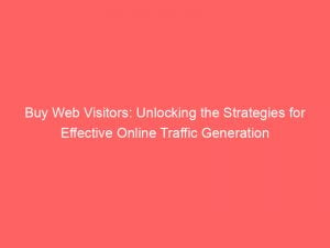 Buy Web Visitors Unlocking The Strategies For Effective Online Traffic Generation 144190