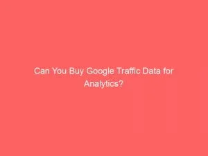 Can You Buy Google Traffic Data For Analytics 144072