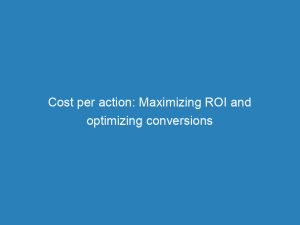 cost per action maximizing roi and optimizing conversions 149110