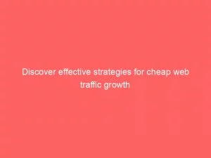 Discover Effective Strategies For Cheap Web Traffic Growth 144521