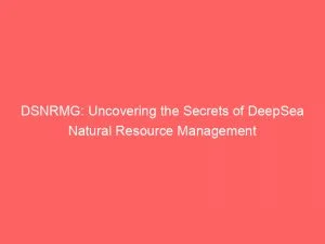Dsnrmg Uncovering The Secrets Of Deepsea Natural Resource Management 146010
