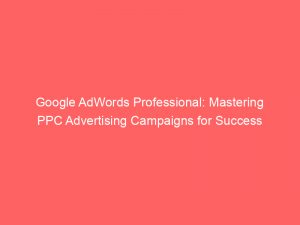 google adwords professional mastering ppc advertising campaigns for success 151373