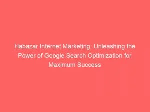 Habazar Internet Marketing Unleashing The Power Of Google Search Optimization For Maximum Success 151113
