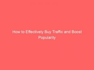 how to effectively buy traffic and boost popularity 143896