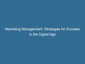 marketing management strategies for success in the digital age 143416
