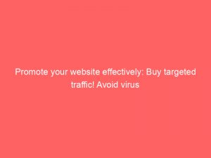 promote your website effectively buy targeted traffic avoid virus 144346