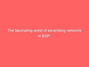 the fascinating world of advertising networks in bgp 145142