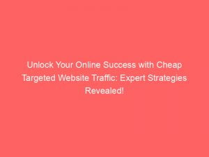 unlock your online success with cheap targeted website traffic expert strategies revealed 143761