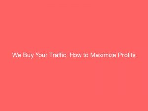 we buy your traffic how to maximize profits 145515