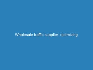 wholesale traffic supplier optimizing efficiency boosting conversions exponentially 144927