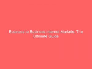 business to business internet markets the ultimate guide 323983 1