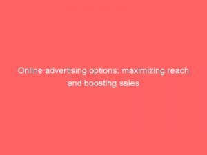online advertising options maximizing reach and boosting sales 283574
