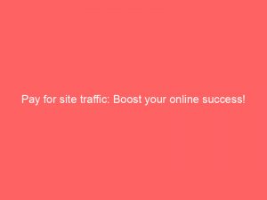 Pay for site traffic: Boost your online success! 1 pay for site traffic boost your online success 301887 1