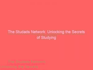 the studads network unlocking the secrets of studying 290508 1