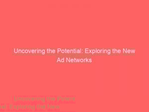 uncovering the potential exploring the new ad networks 282776