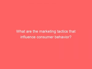 what are the marketing tactics that influence consumer behavior 344662 1