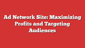 Ad Network Site: Maximizing Profits and Targeting Audiences