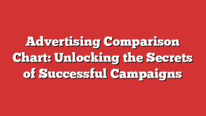 Advertising Comparison Chart: Unlocking the Secrets of Successful Campaigns