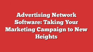 Advertising Network Software: Taking Your Marketing Campaign To New Heights