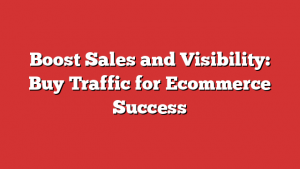 Boost Sales and Visibility: Buy Traffic for Ecommerce Success