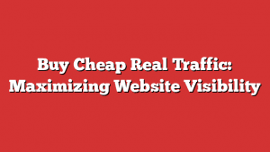 Buy Cheap Real Traffic: Maximizing Website Visibility