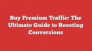 Buy Premium Traffic: The Ultimate Guide to Boosting Conversions