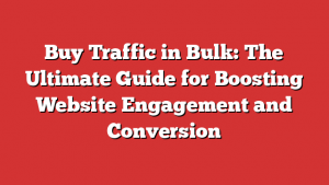 Buy Traffic in Bulk: The Ultimate Guide for Boosting Website Engagement and Conversion