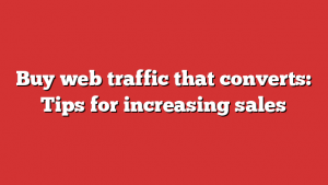 Buy web traffic that converts: Tips for increasing sales