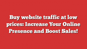 Buy website traffic at low prices: Increase Your Online Presence and Boost Sales!