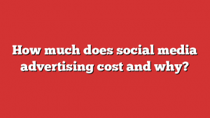 How much does social media advertising cost and why?