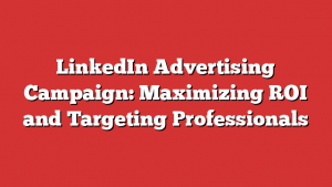 LinkedIn Advertising Campaign: Maximizing ROI and Targeting Professionals